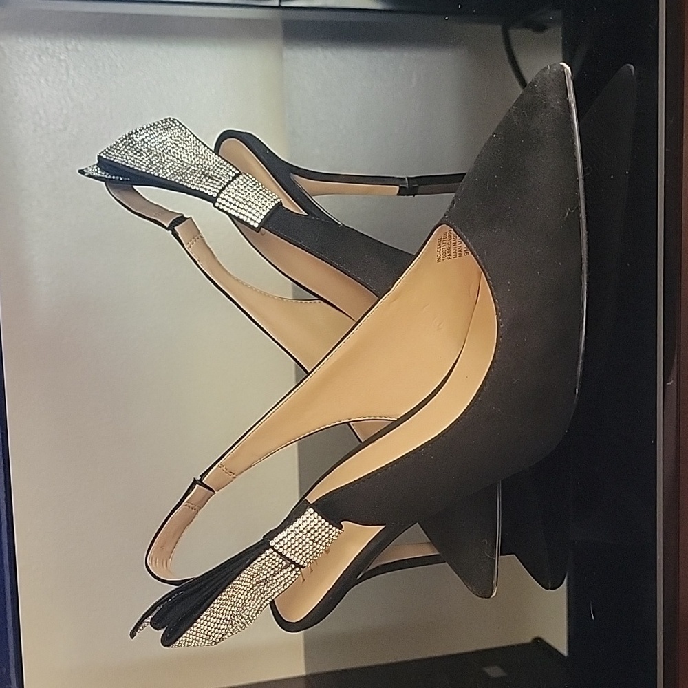 INC Cersei 3.5 in Heels with Rhinestone Bow - Picture 1 of 8